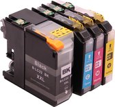 Set 4x ABC huismerk inkt cartridge geschikt voor Brother LC22U XL voor DCP-J785W MFC-J985DW
