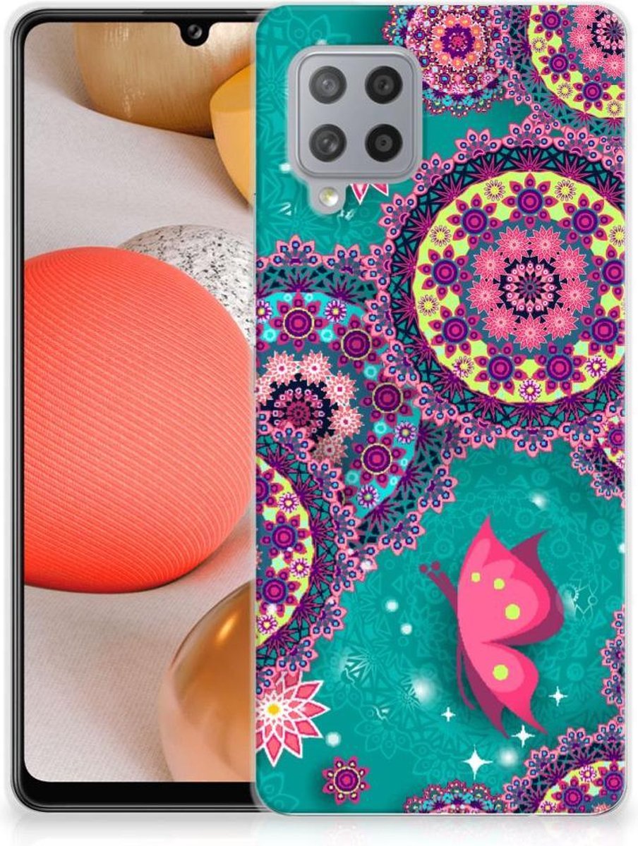 Samsung Galaxy A42 Hoesje maken Cirkels en Vlinders