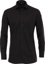 CASA MODA modern fit overhemd - mouwlengte 7 - zwart - Strijkvriendelijk - Boordmaat: 44