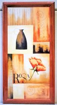 Schilderij Rode Roos boven de kan 77 CM X 40 CM