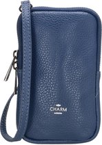 Charm Leather telefoontasje - Jeansblauw