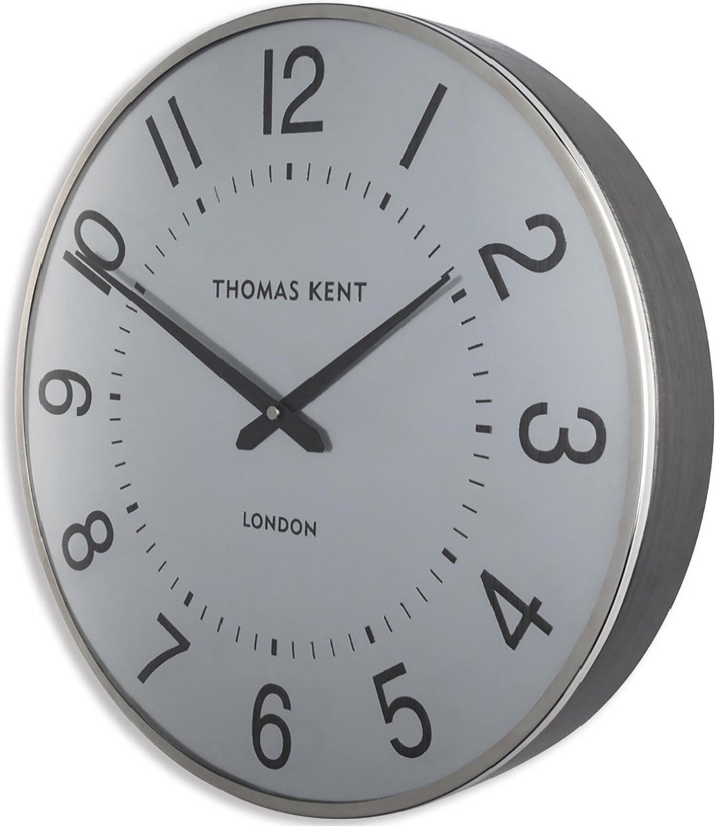 Thomas Kent Wandklok Greenwich 40 X 8,3 Cm Staal Zilver