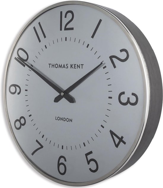 Thomas Kent Wandklok Greenwich 40 X 8,3 Cm Staal Zilver