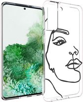 iMoshion Design voor de Samsung Galaxy S21 Plus hoesje - Abstract Gezicht - Zwart