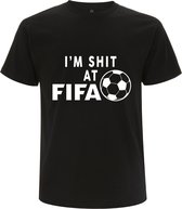 I'm shit at fifa Heren t-shirt | voetbal | game | gamen | gamers | grappig | cadeau | Zwart