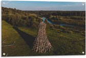 Tuinposter – Houten Constructie  - 90x60cm Foto op Tuinposter  (wanddecoratie voor buiten en binnen)