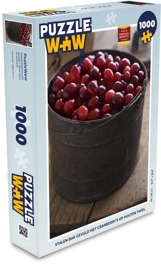 Puzzel 1000 stukjes volwassenen Cranberry's 1000 stukjes - Stalen bak  gevuld met... | bol.com