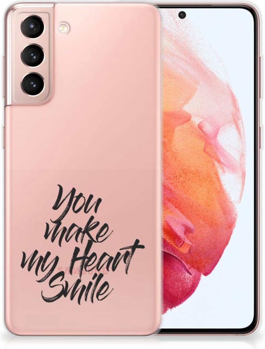 Samsung Galaxy S21 Siliconen hoesje met naam Heart Smile