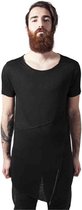 Urban Classics - Long Open Edge Front Zip Heren T-shirt - XL - Zwart