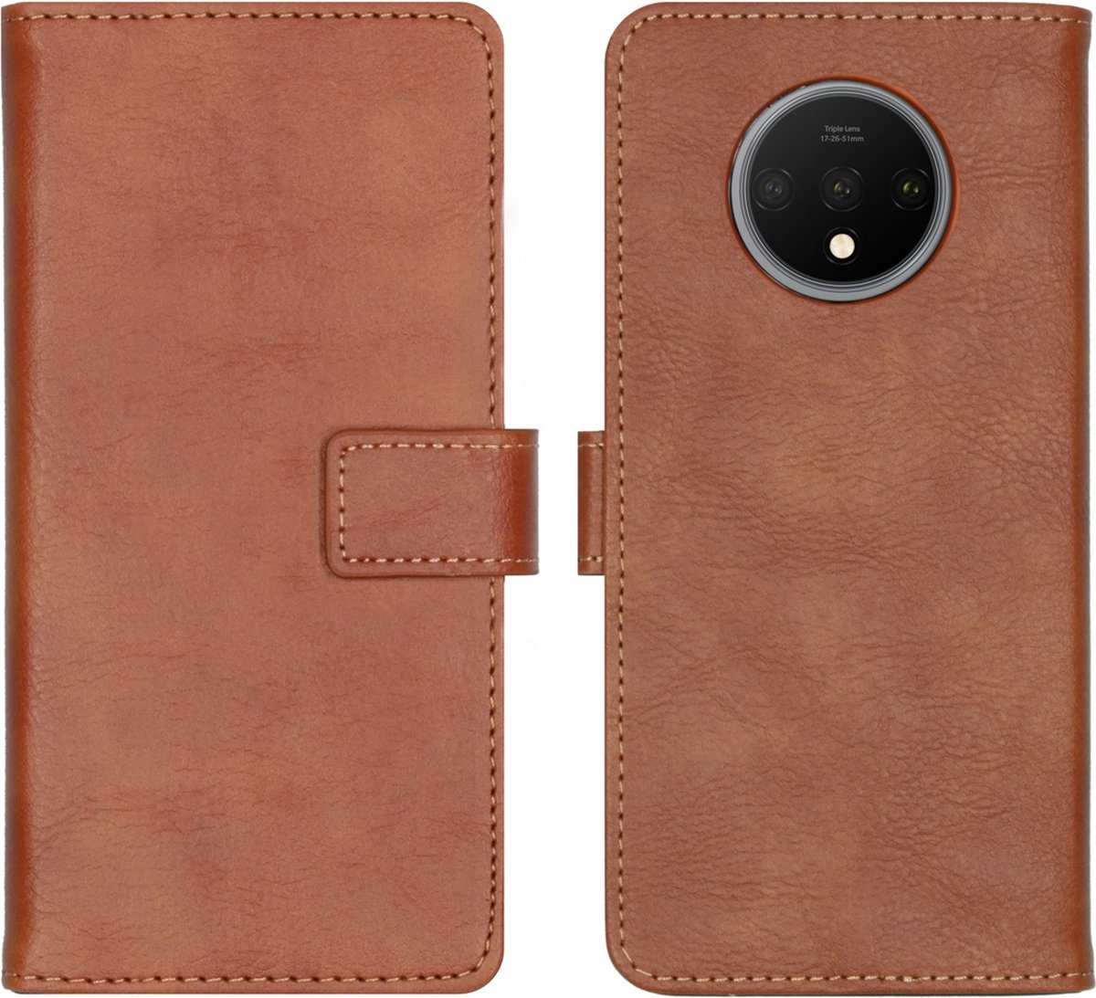 iMoshion Hoesje Geschikt voor OnePlus 7T Hoesje Met Pasjeshouder - iMoshion Luxe Bookcase - Bruin op Prijzenvolger.com