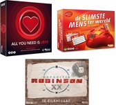 Spellenset - 3 stuks - All You Need Is Love Bordspel & De slimste Mens Ter Wereld & Expeditie Robinson De Eilandraad