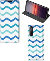 Foto hoesje Sony Xperia 5 II Smart Cover Zigzag Blauw