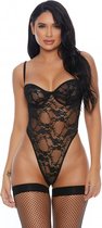 Laced With Love Teddy - Black - Maat S - Lingerie For Her - black - Discreet verpakt en bezorgd