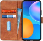 KHAZNEH Huawei P Smart 2021 Hoesje Retro Wallet Book Case Bruin