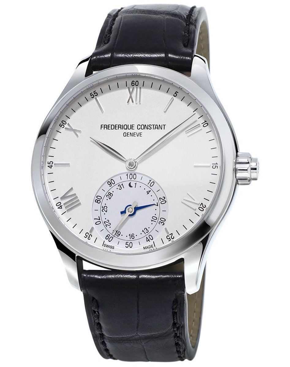 Frédérique Constant Horological Smartwatch FC-285S5B6 Horloge - Leer - Zwart - Ø 41 mm