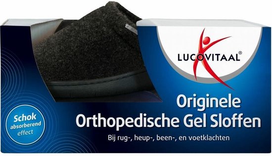 Lucovitaal orthopédique Gel Pantoufles Zwart 44-45 - paire 3x1 - forfait Avantage