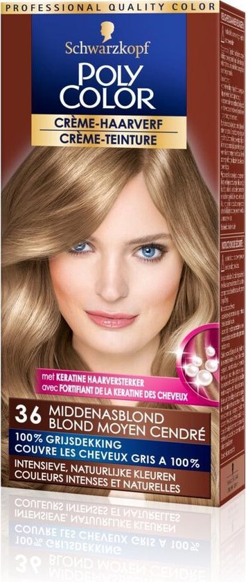 dichtheid Brochure weg Schwarzkopf Poly Color Crème Haarverf 36 Midden Asblond - 1 stuk -  intensieve,... | bol.com