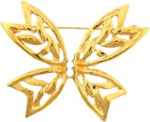 Behave® Broche elegante sierspeld vlinder goud kleur 5 cm