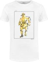 Collect The Label - Walking Man T-shirt - Wit - Unisex - XXL