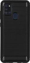 Brushed Backcover Samsung Galaxy A21s hoesje - Zwart