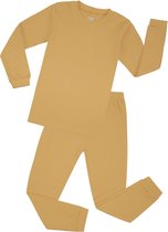 Elowel - Unisex 'Volle Kleur' Pyjama, 2 Delig, 100% Katoen, Comfortabel, Slim fit Broek | 2 Jaar | Beige