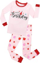 Elowel - Meisjes Pyjama 2 Delig, 100% Katoen, Comfortabel, Slim fit Broek | 3 Jaar | Happy Birthday