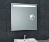 Saqu Functional Spiegel met LED verlichting en scheerspiegel 80x80 cm