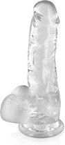 Pure Jelly M - Realistische Dildo met Ballen - 17.5 x 3.6cm - Transparant