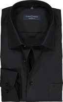 CASA MODA comfort fit overhemd - zwart - Strijkvrij - Boordmaat: 49