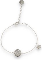 My Bendel zilveren bedelarmband levensboom - Zilveren armband met  lotus levensboom bedel - Met luxe cadeauverpakking