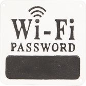 Clayre & Eef Tekstbord 16*16*0.5 cm Zwart Metaal Vierkant WiFI Password Wandbord Quote Bord