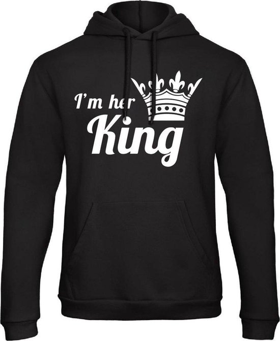 King / Queen Hoodie I'm her King (King - Maat 4XL) | Koppel Cadeau | Valentijn Cadeautje voor hem & haar