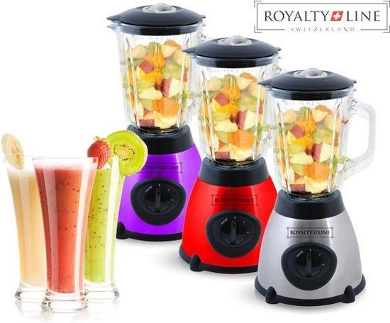 Royalty Line Glazen Blender - 5 Liter - Roestvrijstalen Messen - 2 Snelheden - Rood van Royalty Line — afbeelding 2