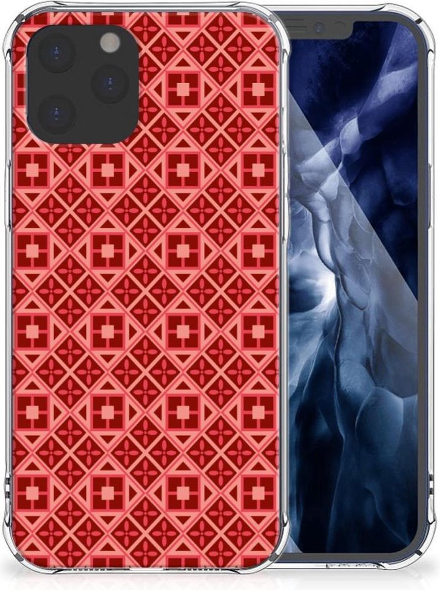 iPhone 12 Pro Max Doorzichtige Silicone Hoesje Batik Rood