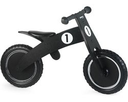 Simply for Kids Balance Bike Vélo d'équilibre en bois noir avec pneu anti-crevaison