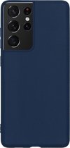 Samsung S21 Ultra Hoesje Siliconen - Samsung Galaxy S21 Ultra Hoesje Case - Samsung S21 Ultra Cover - Donker Blauw