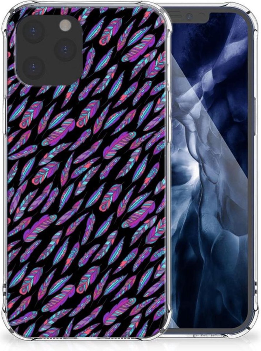 iPhone 12 Pro Max Doorzichtige Silicone Hoesje Feathers Color