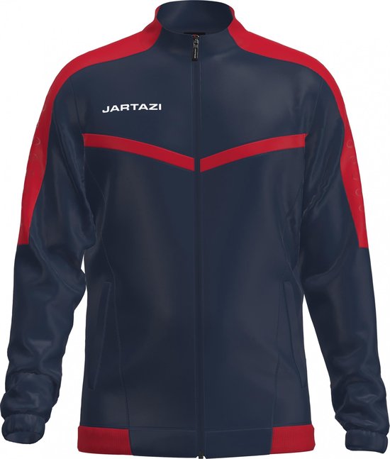 Jartazi Sportjack Torino Terry Unisex Polyester Navy/rood Maat L