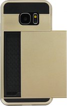 ADEL Kunststof Back Cover Hardcase Hoesje Geschikt voor Samsung Galaxy S7 - Pasjeshouder Goud