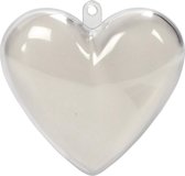 Deco hart. transparant. H: 6.5 cm. 10 stuk/ 1 doos