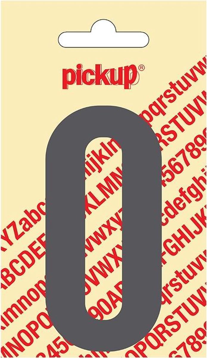 Pickup plakcijfer Nobel Grijs - 90 mm 0