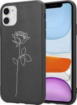 ShieldCase geschikt voor Apple iPhone 12 / 12 Pro - 6.1 inch hoesje met witte roos