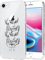 ShieldCase geschikt voor Apple iPhone SE 2020 / SE 2022 hoesje met middelvinger - Siliconen hoesje shockproof case - Middelvinger hoesje - Design Backcover
