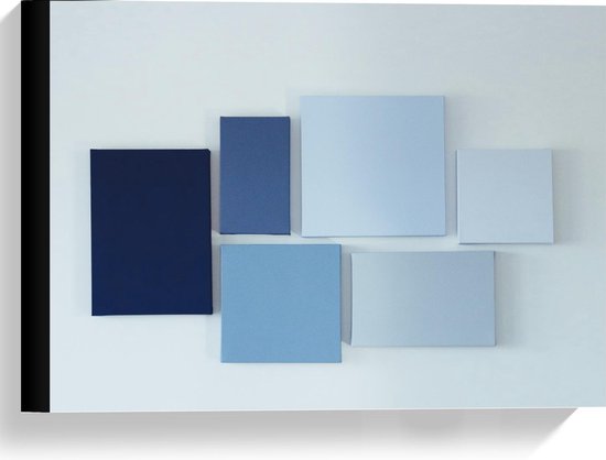 Canvas  - Blauwe Kleurenwaaier - 40x30cm Foto op Canvas Schilderij (Wanddecoratie op Canvas)