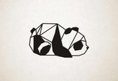 Line Art - Panda 1 - L - 63x109cm - Zwart - geometrische wanddecoratie