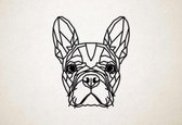 Line Art - Hond - Franse Bulldog - L - 98x82cm - Zwart - geometrische wanddecoratie