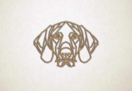 Line Art - Hond - German Pointer - M - 60x87cm - Eiken - geometrische wanddecoratie