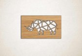 Line Art - Neushoorn vierkant - XS - 17x30cm - Eiken - geometrische wanddecoratie