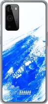 6F hoesje - geschikt voor OnePlus 9 Pro -  Transparant TPU Case - Blue Brush Stroke #ffffff