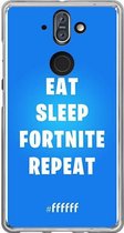 Nokia 8 Sirocco Hoesje Transparant TPU Case - Fortnite - Eat Sleep Fortnite Repeat #ffffff